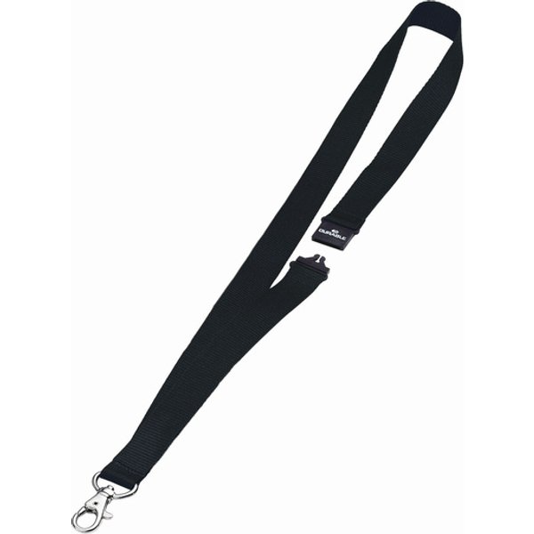 Durable Textile Badge Necklace/Lanyard 20 with Safety Release Black