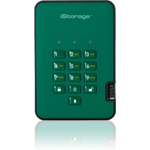 iStorage diskAshur² SSD 128GB Green | Secure Portable Solid State Driv
