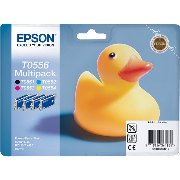 Epson C13T05564010/T0556 Ink cartridge multi pack Bk.C.M.Y. 4x290 page