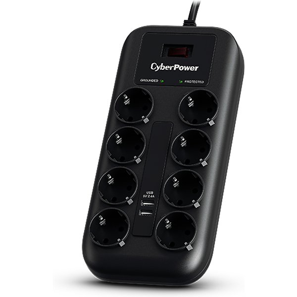 CyberPower P0820SUF0-DE surge protector Black 8 AC outlet(s) 200 - 250