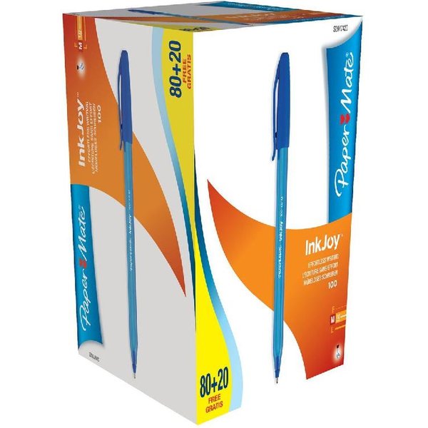 Papermate Inkjoy 100 Blue Stick ballpoint pen Medium 100 pc(s)