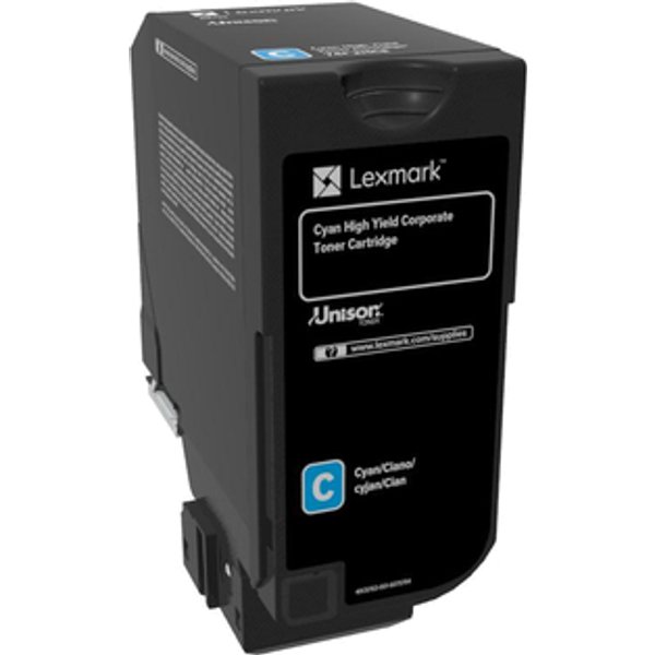 Lexmark 74C2HCE Toner-kit cyan return program corporate. 12K pages for