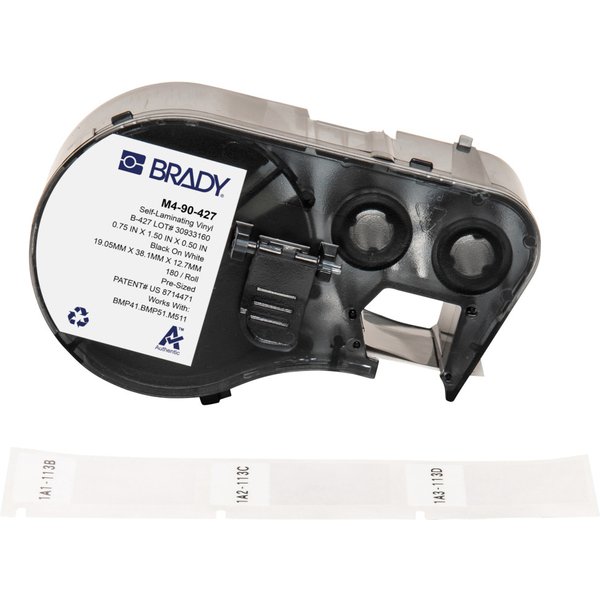 Brady M4-90-427 printer label Black. White Self-adhesive printer label