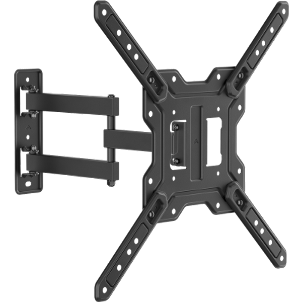 Properav Heavy Duty Swing Arm Tilt & Swivel 23" - 55" Tv Bracket - Black, Black