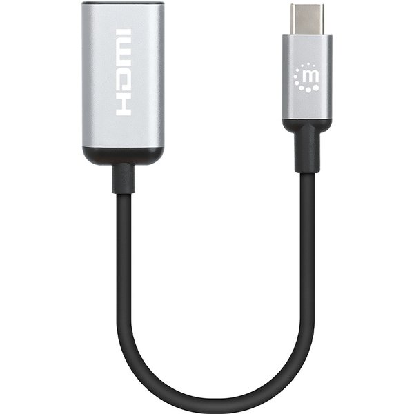 Manhattan USB-C to HDMI Cable 4K@60Hz 5 Gbps (USB 3.2 Gen1 aka USB 3.0) 15cm Black Male to Female Three Year Warranty