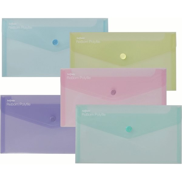Snopake GRS ReBorn Polyfile DL Pastel Assorted- 5 Files