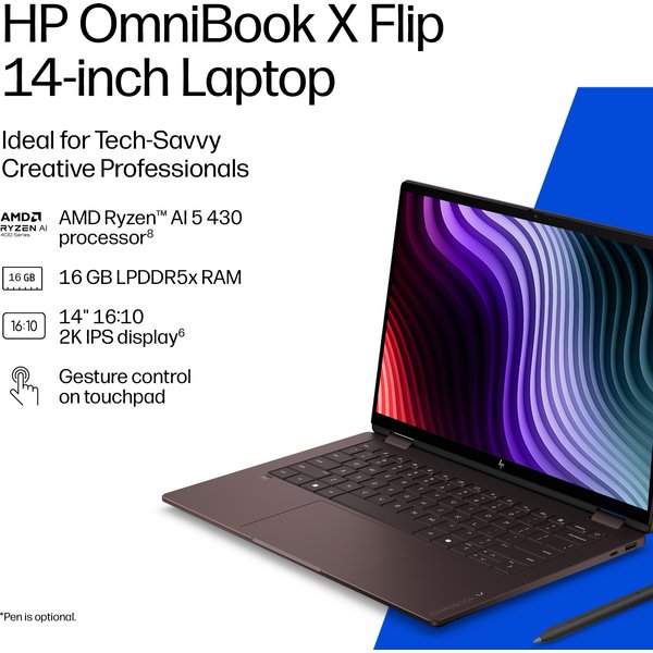 HP DQ8V7EA laptop Copilot+ PC AMD Ryzen™ AI 7 445 35.6 cm (14") T