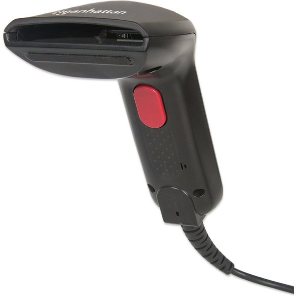 Manhattan Contact CCD Handheld Barcode Scanner USB 60mm Scan Width Cable 152cm Max Ambient Light 5000 lux (sunlight) Black Three Year Warranty