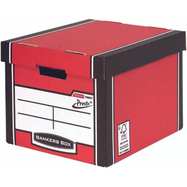 Bankers Box PREMIUM TALL STORAGE BOX RED PK5