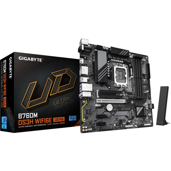 GIGABYTE B760M DS3H WIFI6E GEN5 Motherboard - Supports Intel Core 14th