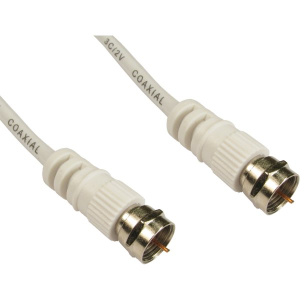 Cables Direct F M/M, 2m coaxial cable White