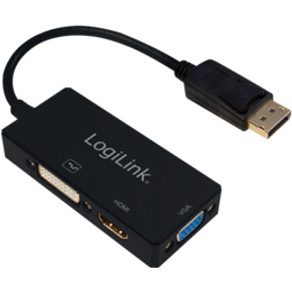 LogiLink CV0109 video cable adapter 0.15 m DisplayPort VGA + HDMI + DV