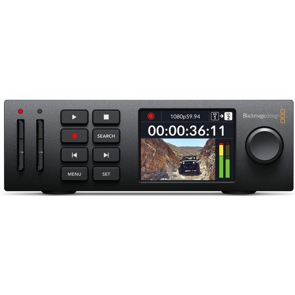 Blackmagic Design HYPERD/ST/DAHM. Product colour: Black Compatible memory cards: SD. Width: 139 mm Height: 44 mm Weight: 816 g. Display type: LCD. Quantity per pack: 1 pc(s)