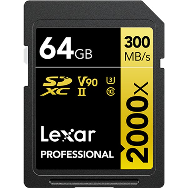 Lexar Professional 64 GB 2000x UHS-II Class 10 SDHC Memory Card
