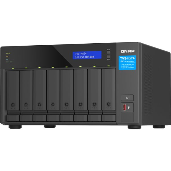 QNAP TVS-h874X NAS Tower Intel® Core™ i9 64 GB DDR4 0 TB QuTS hero Bla