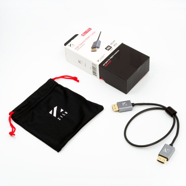 Zilr High Speed HDMI Cable with Ethernet (Hyper-Thin 4Kp60 Secure Type