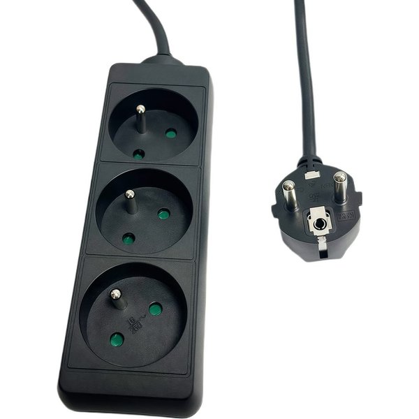 Microconnect MC-PS030150FRB power extension 1.5 m 3 AC outlet(s) Black