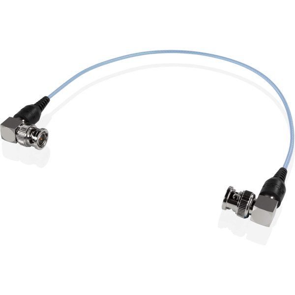 Shape skinny 90-degree BNC cable 12 inches blue