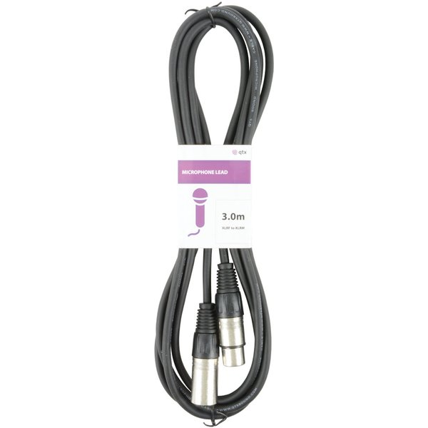 Qtx 190.081UK audio cable 3 m XLR (3-pin) Black