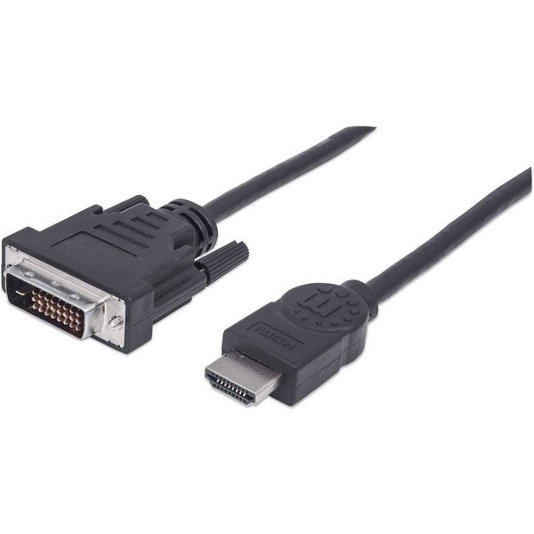 Manhattan HDMI to DVI-D 24+1 Cable. 1.8m. Black. Lifetime Warranty. Eq
