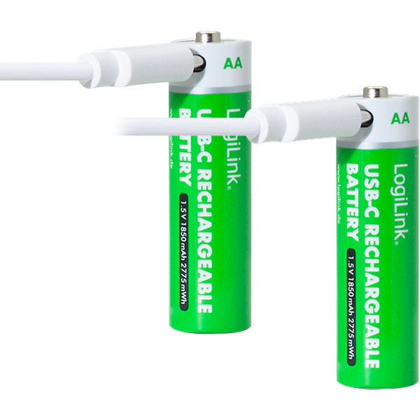 LogiLink Battery. Rechargeable over USB-C. Li. AA. 2pcs. Blister