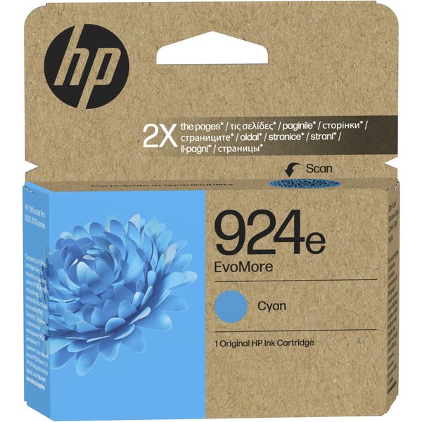 HP 4K0U7NE/924E Ink cartridge cyan EvoMore. 800 pages ISO/IEC 19752 9.