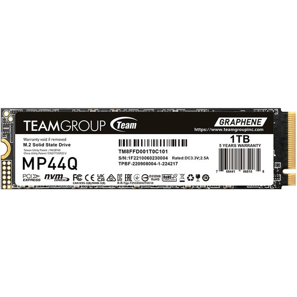 Team Group MP44Q 1 TB M.2 PCI Express 4.0 NVMe QLC 3D NAND