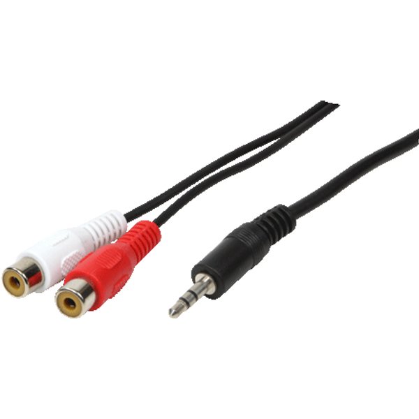 LogiLink 1x3.5mm - 2xRCA. 0.2m audio cable 3.5mm Black