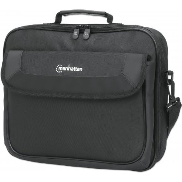 Manhattan Cambridge Laptop Bag 14.1". Clamshell Design. Black. LO