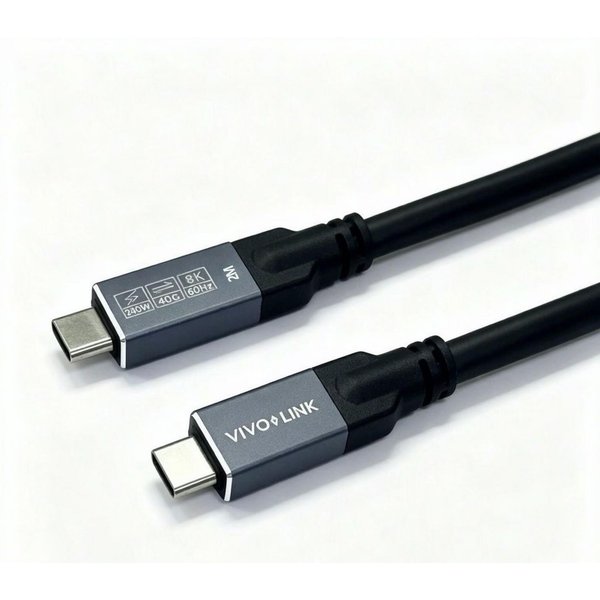Vivolink USB-C to USB-C Cable 2m - USB4. 40Gbps. 100W PD. 8K. Enterpri