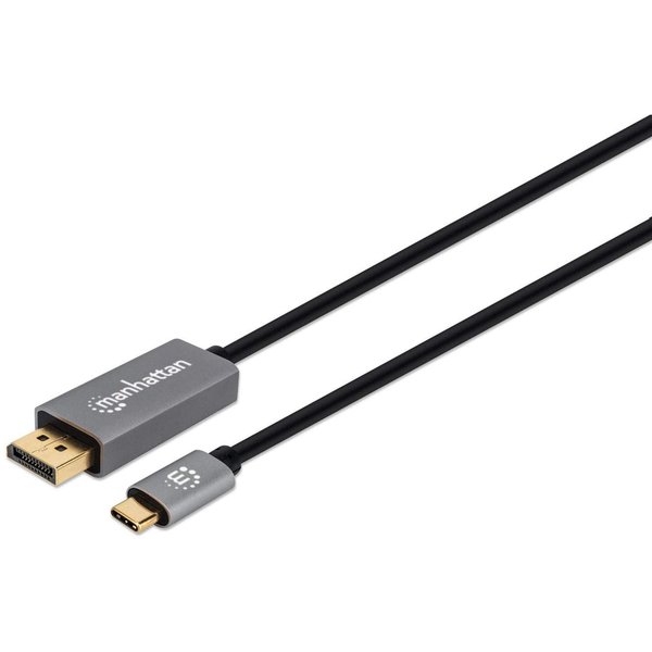 Manhattan USB-C to DisplayPort 1.4 Cable, 8K@60Hz, 2m, Male to Male, Black, Not Bi-Directional, Three Year Warranty, Equivalent to CDP2DP146B (except 20cm longer)