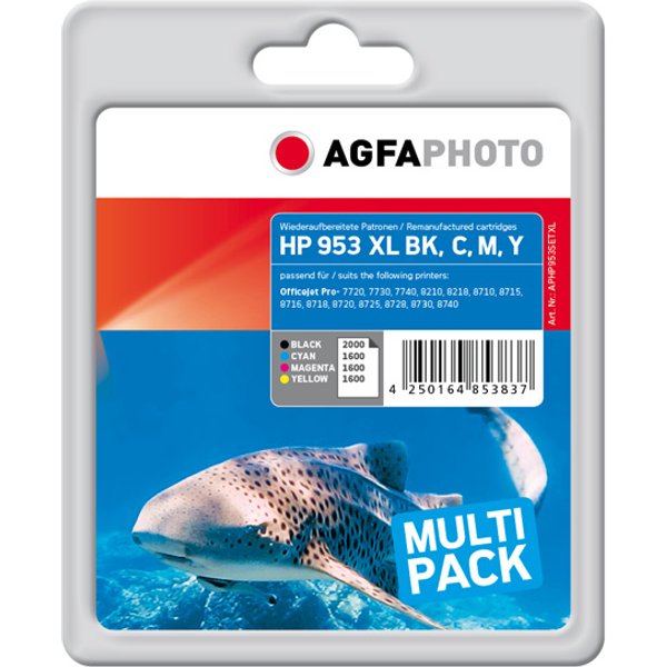 AgfaPhoto APHP953SETXL toner cartridge 4 pc(s) Compatible Black. Cyan.