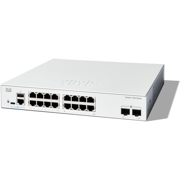 Cisco Catalyst 1200-16T-2G Smart Switch. 16 Port GE. 2x1GE SFP. Limite