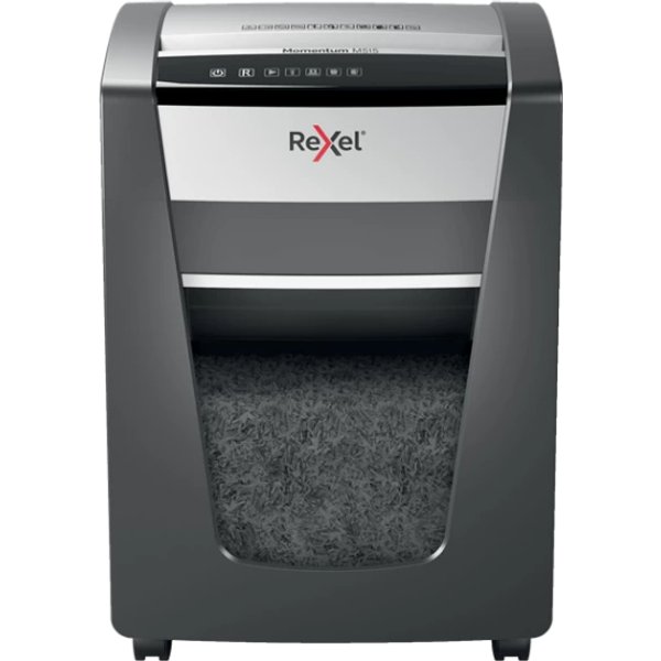 Rexel M515 paper shredder Micro-cut shredding 60 dB 23 cm Black. Silve