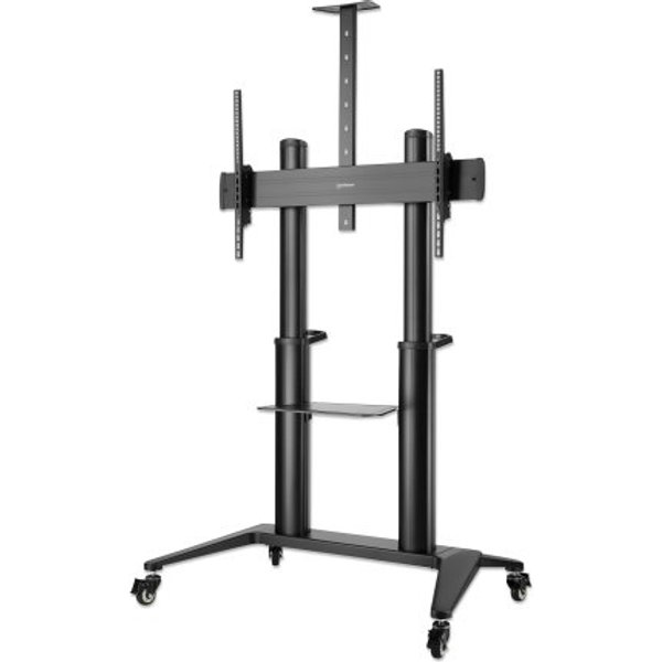 Manhattan Trolley Mount Stand for TV & Monitors, For screens: 70" to 120", VESA compatability: all between 200x200 to 1000x600mm - check the dimensions of the four mounting holes on back of screen to ensure it fits, Max 140kg, Height adjustable 1250 to 16
