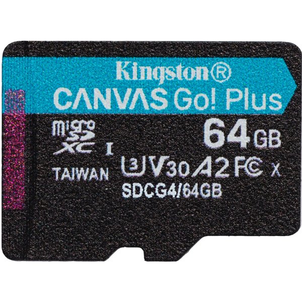 Kingston Technology 64GB microSDXC Canvas Go Plus Gen4 200R A2 U3 Sing