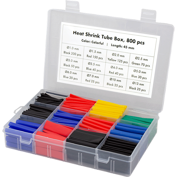 LogiLink Shrink Tube Set. 800 pcs. 45mm length. 2:1 shrink ratio. mixe