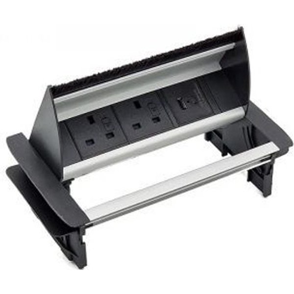 POWERDATA PD IN-DESK 2X 5A SKTS - DUAL USB A QC & C PD - 132X221M