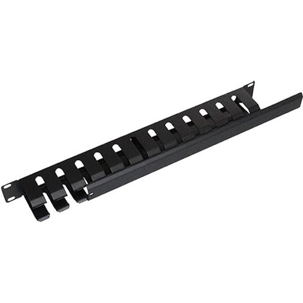 Cablenet 1u Cable Dump Panel Steel with Pass Through Black