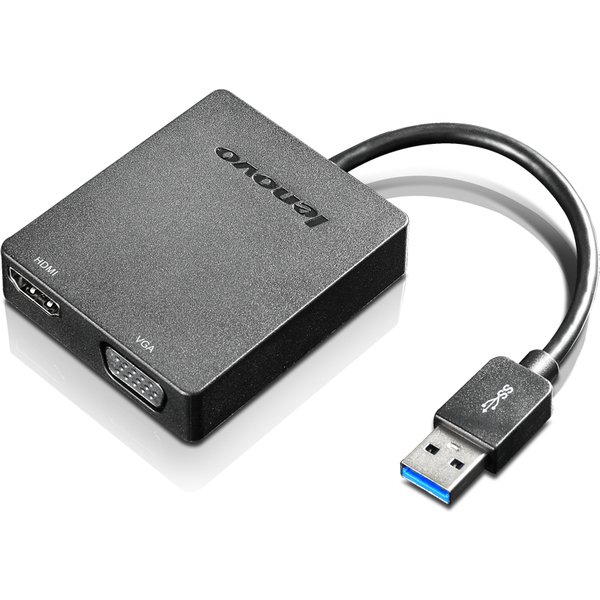 Lenovo Universal USB 3.0 to VGA/HDMI USB graphics adapter Black
