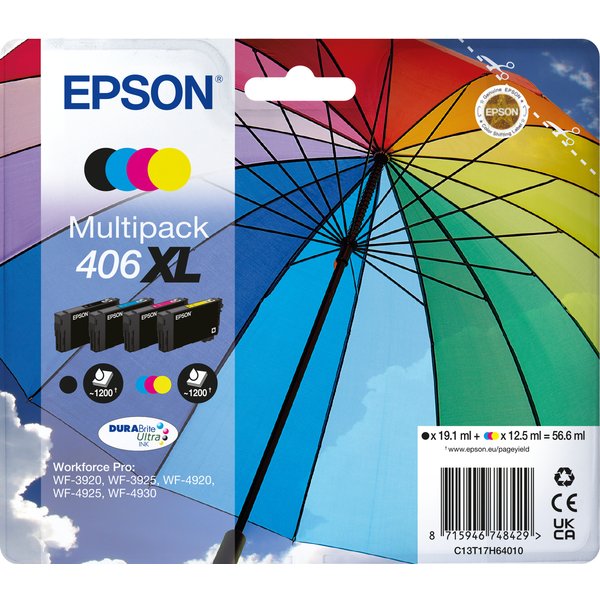 Epson C13T17H64010/406XL Ink cartridge multi pack Bk.C.M.Y high-capaci