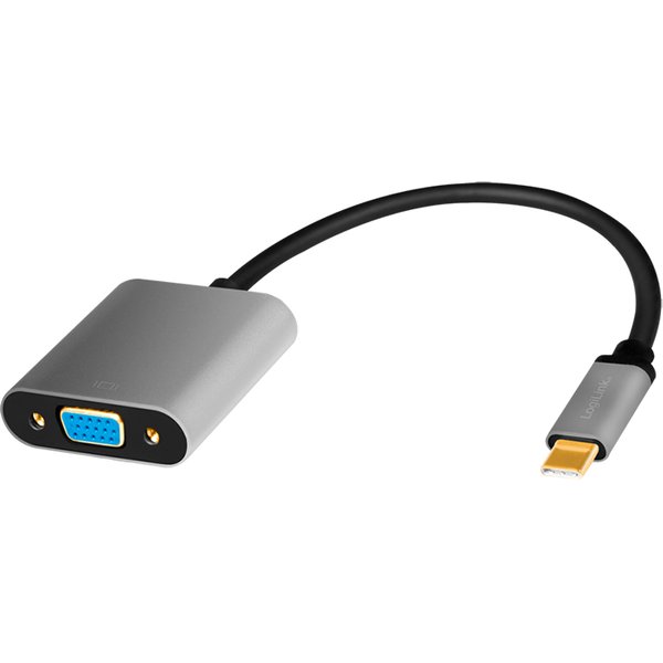 LogiLink CUA0104 video cable adapter 0.15 m USB Type-C VGA (D-Sub) Bla