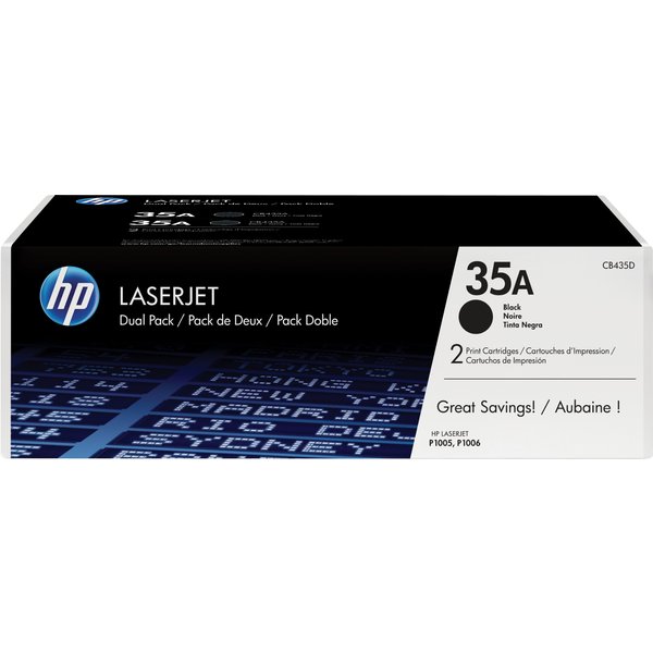 HP CB435AD/35A Toner cartridge black twin pack. 2x1.5K pages/5% Pack=2