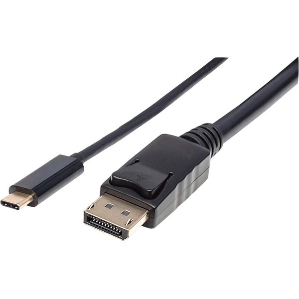 Manhattan USB-C to DisplayPort Cable, 4K@60Hz, 2m, Male to Male, Black, Not Bi-Directional, Three Year Warranty, Equivalent to CDP2DP2MBD