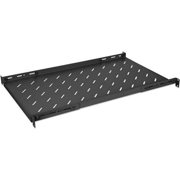 Intellinet 19" Fixed Shelf (adjustable) 1U 750mm shelf depth 750 to 950mm adjustable rail depth Max 20kg Black Lifetime warranty