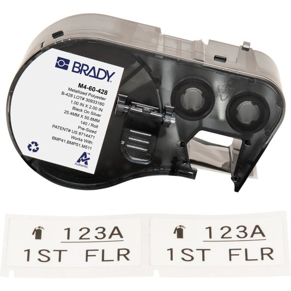 Brady M4-60-428 printer label Black. White Self-adhesive printer label