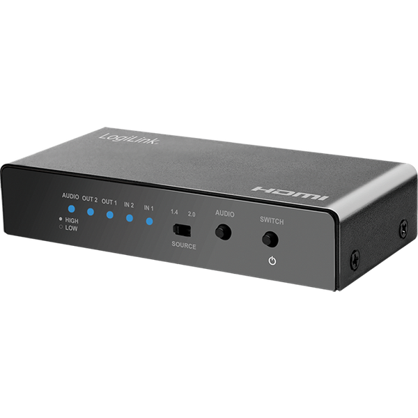 LogiLink HDMI switch. 2x2-Port. 4K/60 Hz. EDID. HDCP. HDR. downscaler