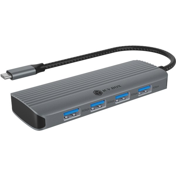 ICY BOX IB-DK4022a-CPD Wired USB 3.2 Gen 1 (3.1 Gen 1) Type-C Aluminiu