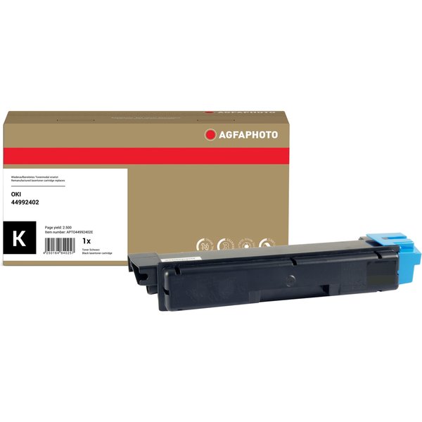 AgfaPhoto Compatible Toner Cartridge. Black. Replacement for OKI 44992