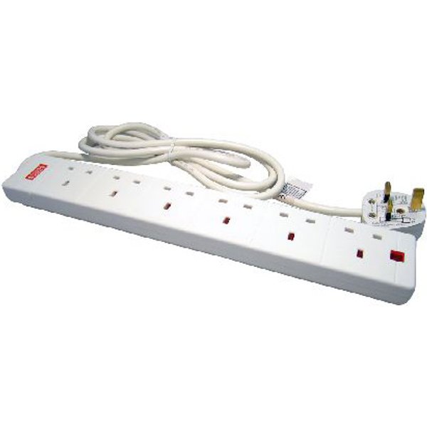 Cables Direct RB-02M06SPD power extension 2 m 6 AC outlet(s) Indoor Wh